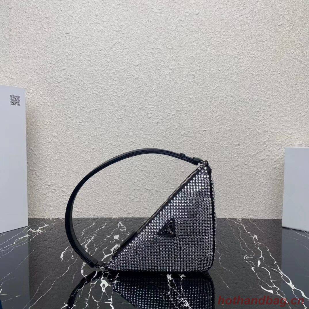 Prada crystal handbag 1VH243 black