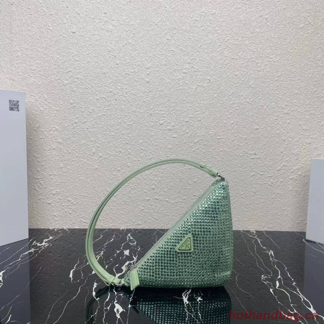 Prada crystal handbag 1VH243 green