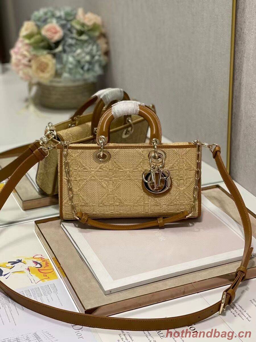 MEDIUM LADY DIOR BAG C9627 Apricot