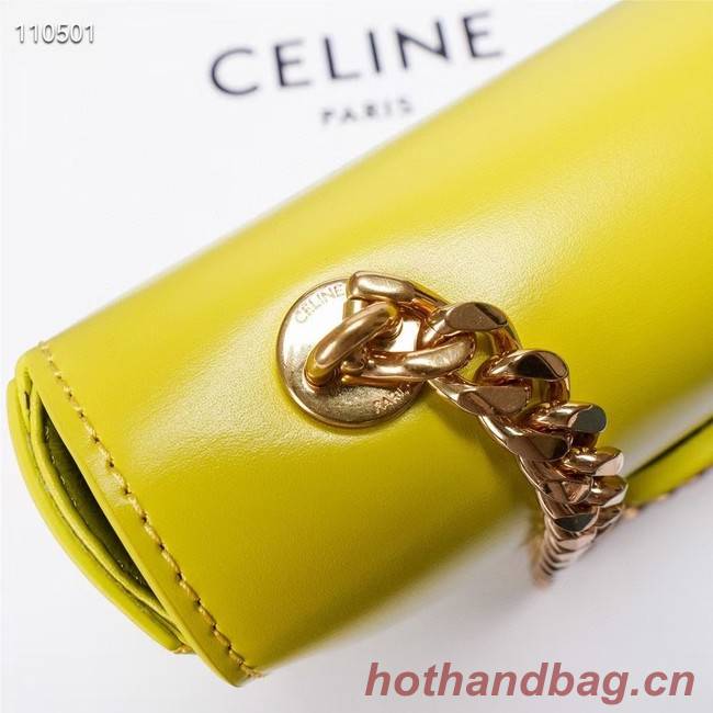 Celine CHAIN SHOULDER BAG TRIOMPHE IN SHINY CALFSKIN 199243 ANIS