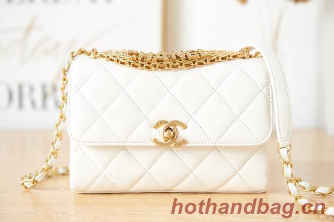 Chanel lambskin Shoulder Bag AS3240 white