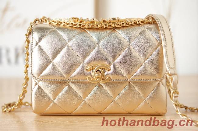 Chanel lambskin Shoulder Bag AS3240 gold