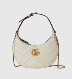 Gucci GG Marmont half-moon-shaped mini bag 699514 white