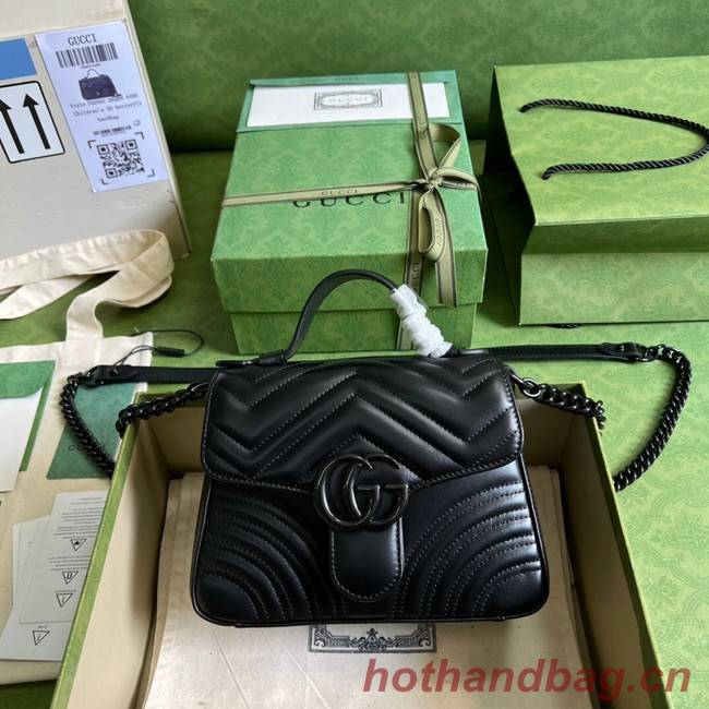 Gucci GG Marmont mini top handle bag 702563 black