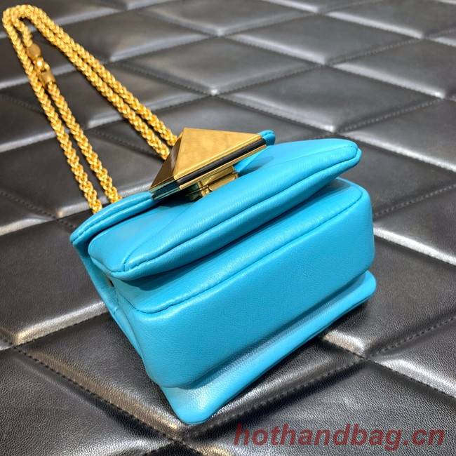 VALENTINO GARAVANI mini One Stud Sheepskin Shoulder Bag XW0P0X98H blue