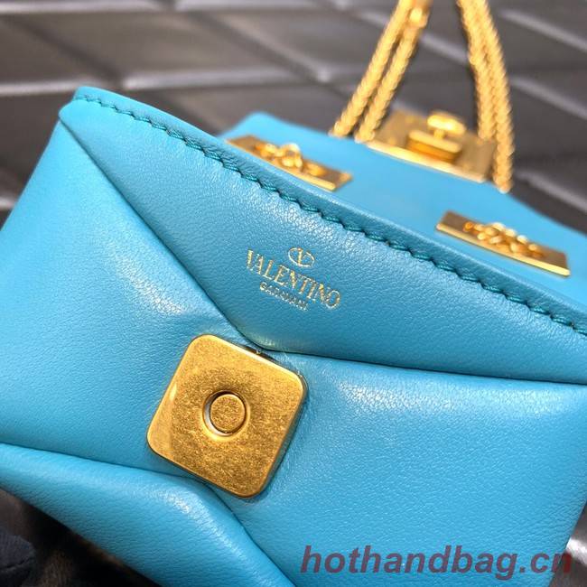 VALENTINO GARAVANI mini One Stud Sheepskin Shoulder Bag XW0P0X98H blue