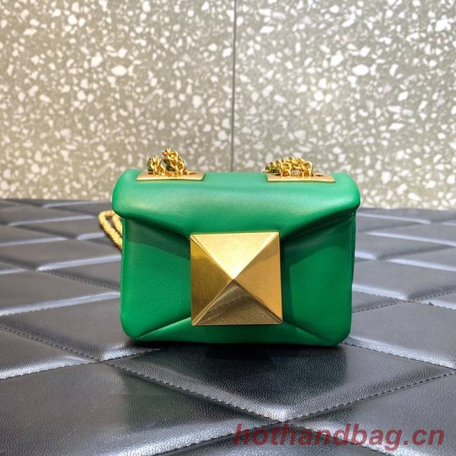 VALENTINO GARAVANI mini One Stud Sheepskin Shoulder Bag XW0P0X98H green