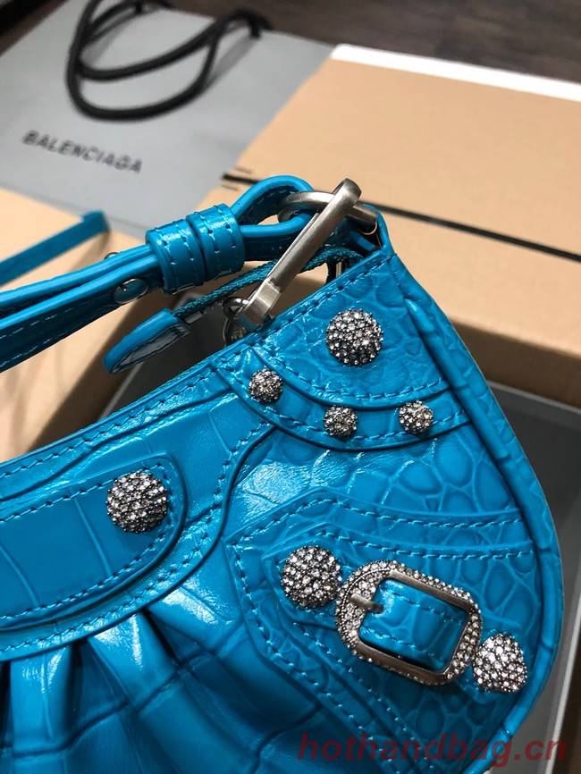 Balenciaga LE CAGOLE MINI PURSE WITH CHAIN 6958141 blue