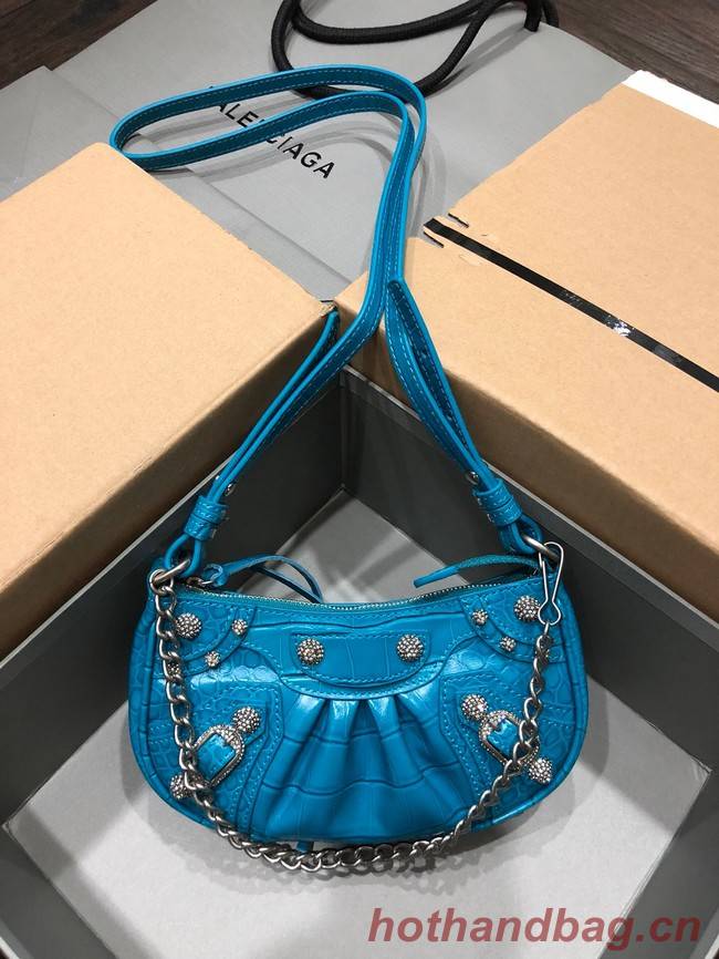 Balenciaga LE CAGOLE MINI PURSE WITH CHAIN 6958141 blue