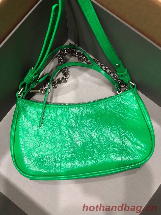 Balenciaga LE CAGOLE MINI PURSE WITH CHAIN 6958141 green