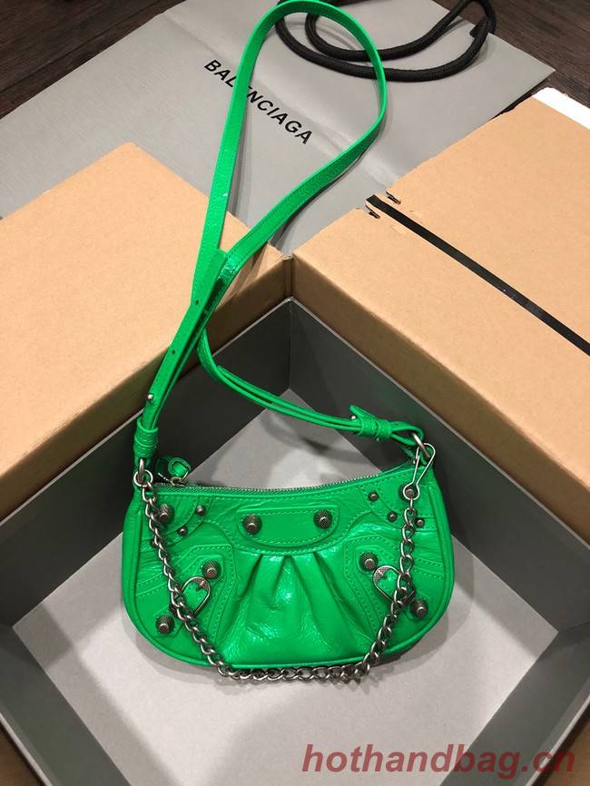 Balenciaga LE CAGOLE MINI PURSE WITH CHAIN 6958141 green