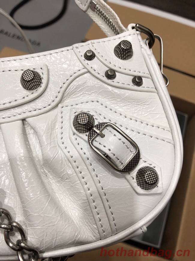 Balenciaga LE CAGOLE MINI PURSE WITH CHAIN 6958141 white