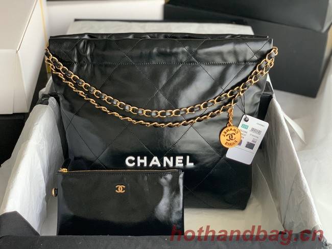 Chanel Calf leather shopping bag AS3261 black&white