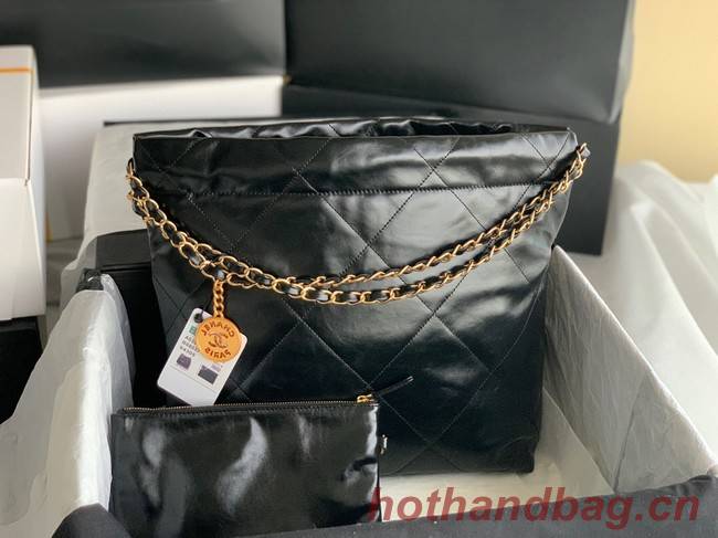 Chanel Calf leather shopping bag AS3261 black&white