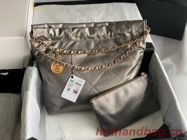 Chanel Calf leather shopping bag AS3261 silver grey