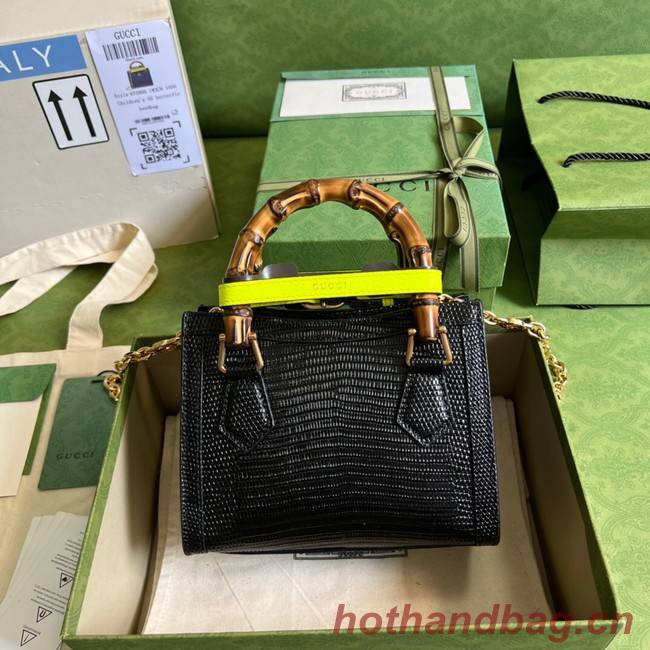 Gucci Diana lizard mini bag 675800 black