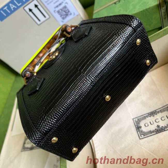 Gucci Diana lizard mini bag 675800 black