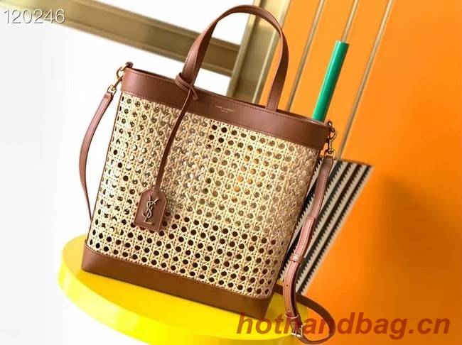 SAINT LAURENT Woven tote 655161 brown