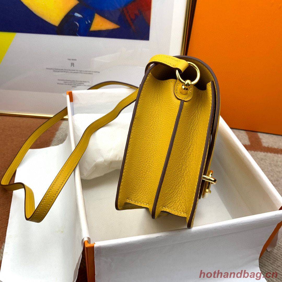 Hermes Roulis 19cm Evercolor 9D H9003 Yellow Gold