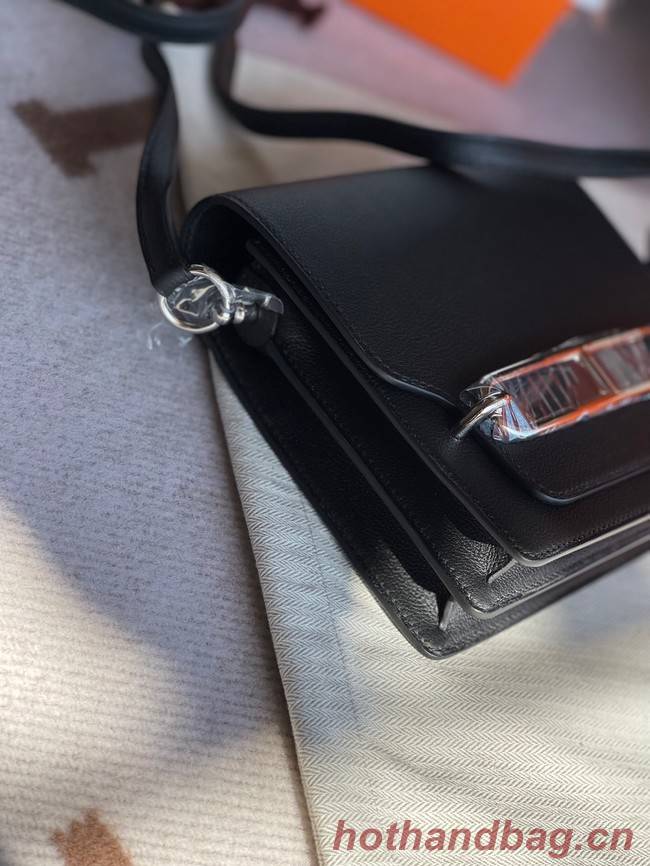 Hermes Roulis 19cm Evercolor 9D H9003 black&Silver