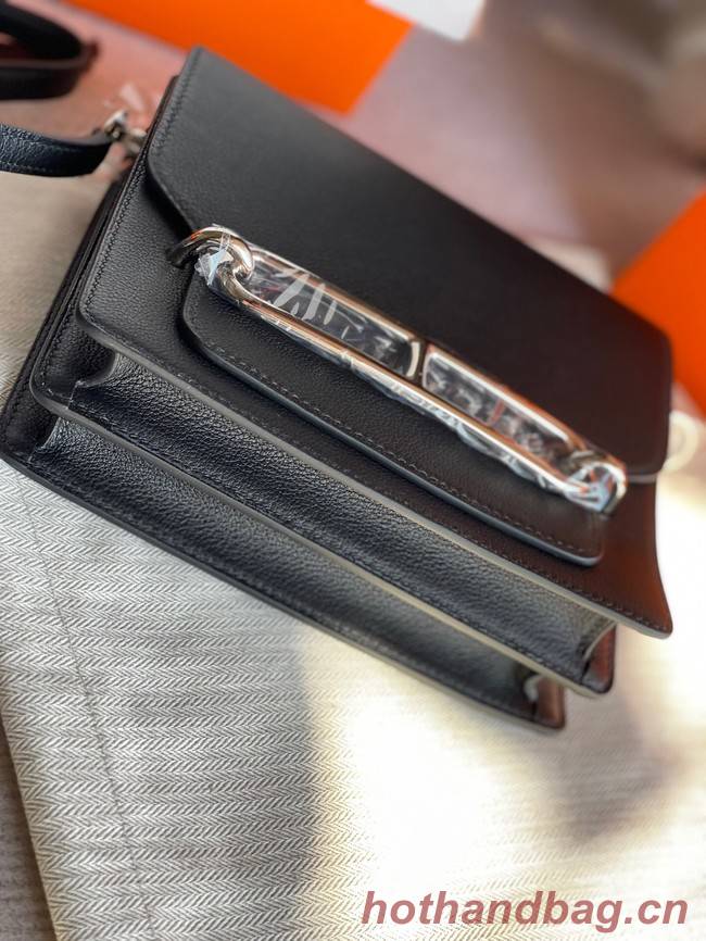 Hermes Roulis 19cm Evercolor 9D H9003 black&Silver