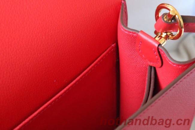 Hermes Roulis 19cm Evercolor 9D H9003 red&Gold