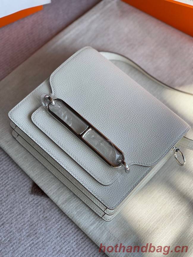 Hermes Roulis 19cm Evercolor 9D H9003 white&Silver