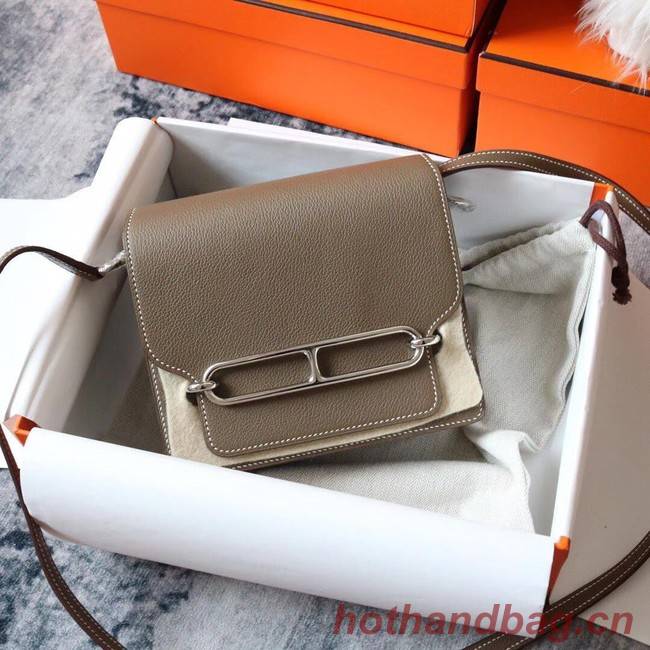 Hermes Roulis 19cm Evercolor 9D H9003 dark gray&Silver