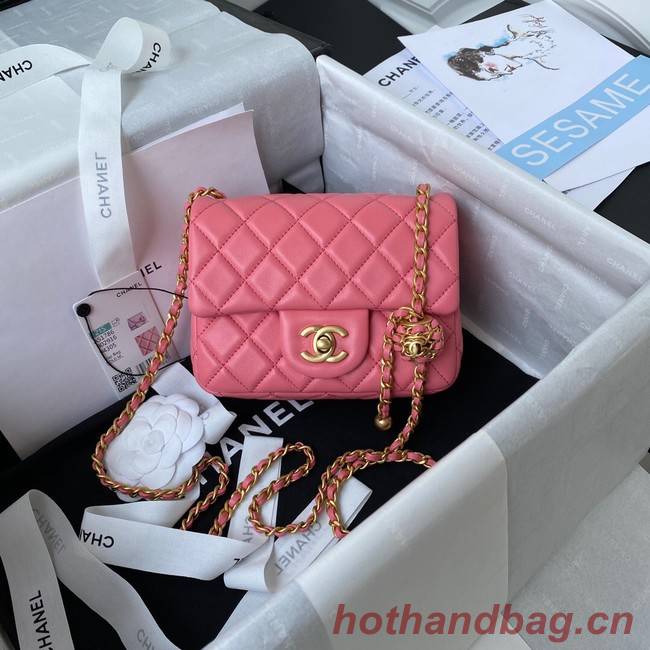 Chanel MINI Flap Bag Original Sheepskin Leather AS1786 pink