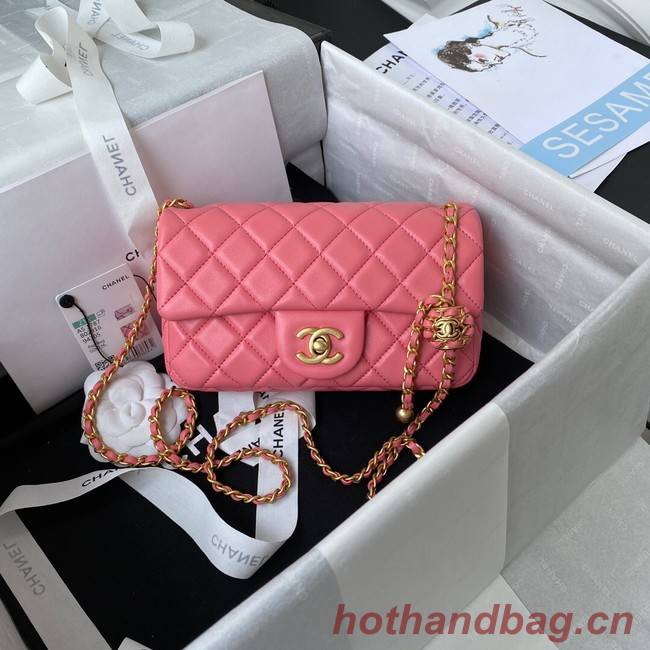 Chanel small Flap Bag Original Sheepskin Leather AS1787 pink
