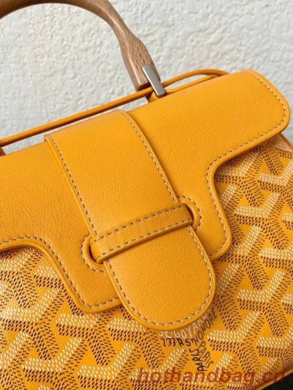 Goyard Calfskin Leather saigon mini Tote Bag 9955 yellow