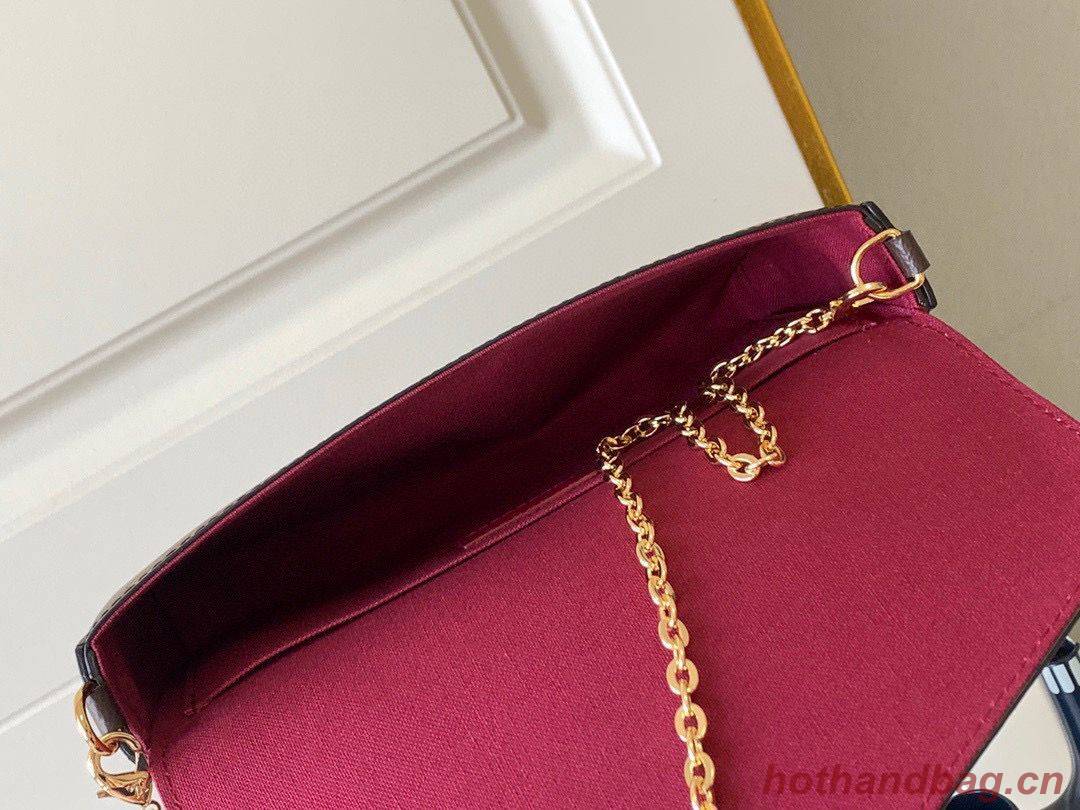 Louis Vuitton Monogram Canvas Felicie Chain Wallet M61276 Red