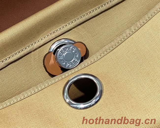 Hermes Herbag 31CM Original Canvas Leather & Calfskin 48887 Cream&brown