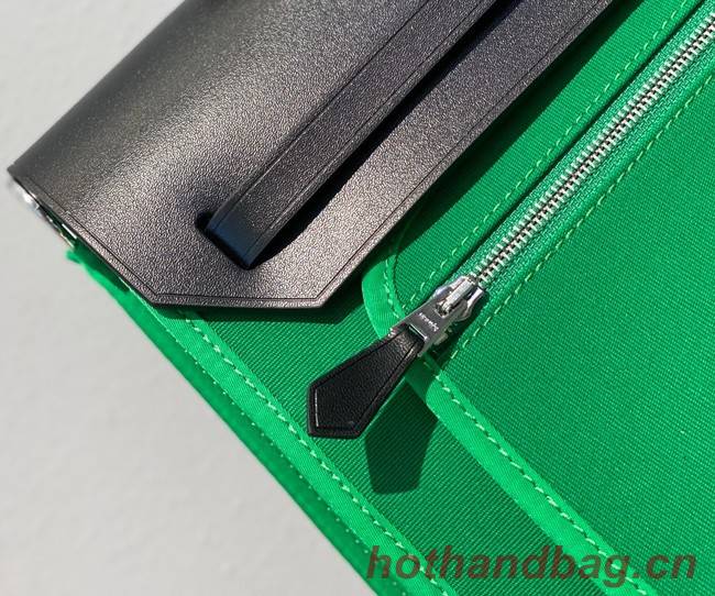 Hermes Herbag 31CM Original Canvas Leather & Calfskin 48887 green&black