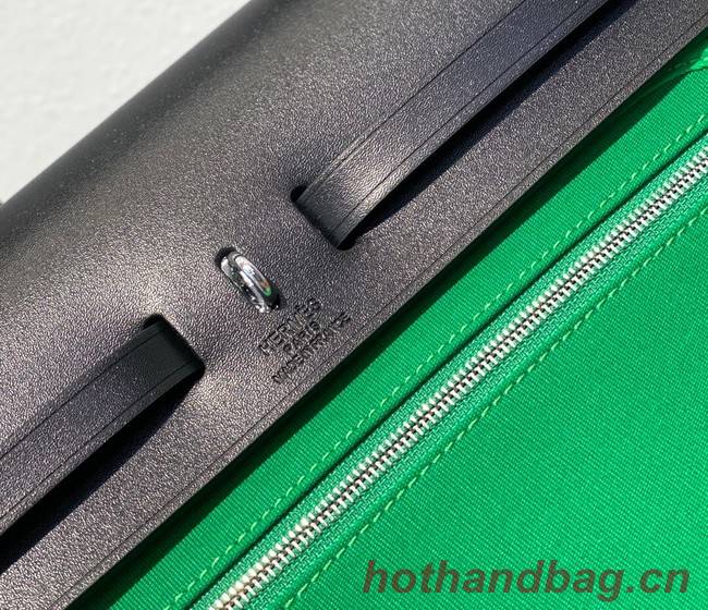 Hermes Herbag 31CM Original Canvas Leather & Calfskin 48887 green&black