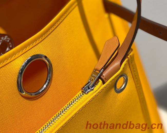 Hermes Herbag 31CM Original Canvas Leather & Calfskin 48887 light yellow&brown