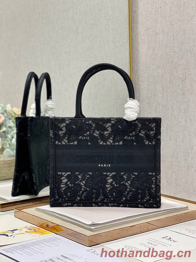 SMALL DIOR BOOK TOTE Embroidery M1265ZRGO black