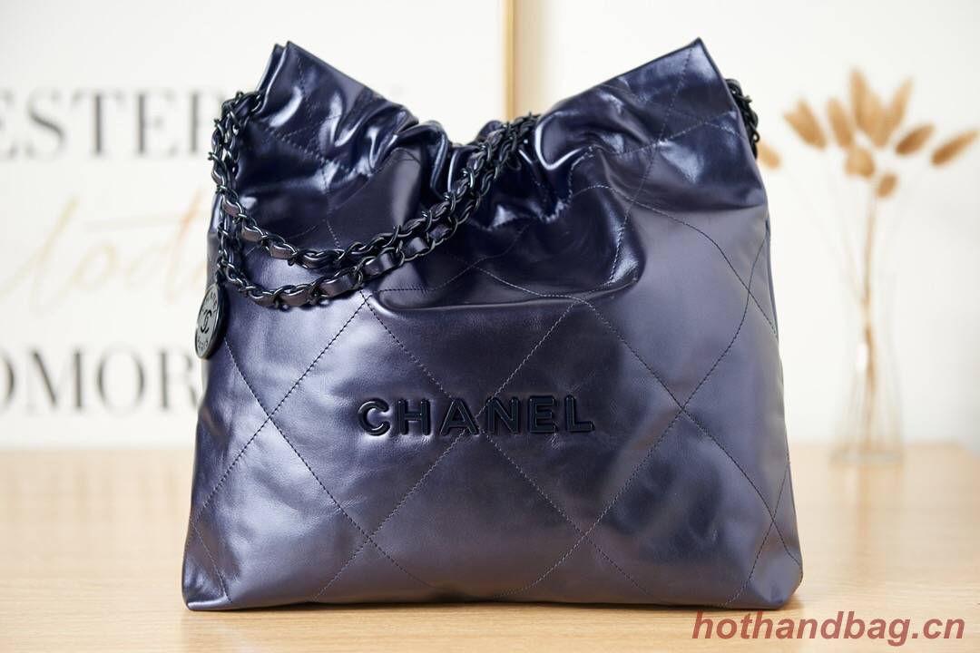 CHANEL 22 HANDBAG AS3260 Navy Blue