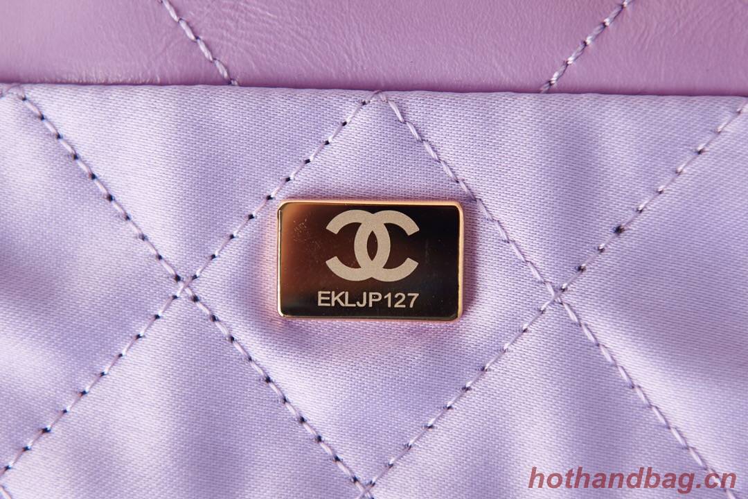 CHANEL 22 HANDBAG AS3260 Purple 