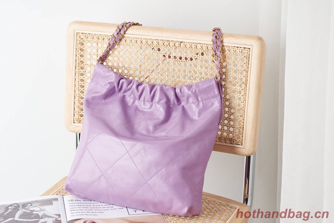 CHANEL 22 HANDBAG AS3260 Purple 