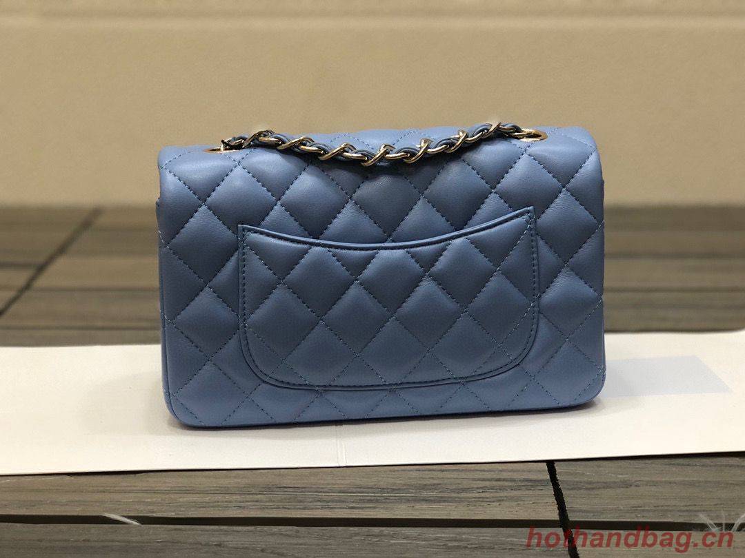 Chanel Classic mini Flap Original Sheepskin Leather Bag 1116 Blue