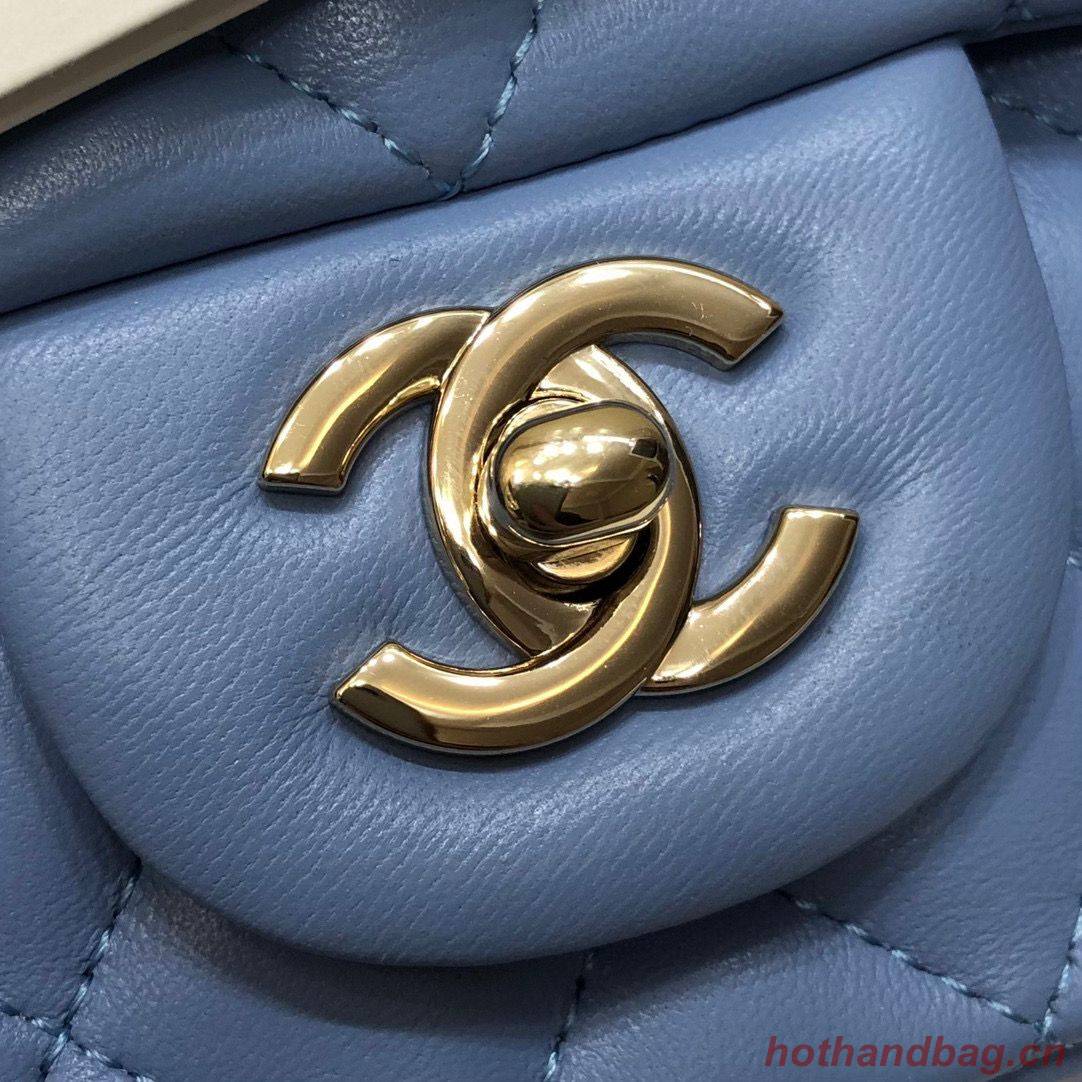 Chanel Classic mini Flap Original Sheepskin Leather Bag 1116 Blue