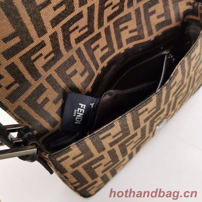 FENDI BAGUETTE fabric bag black 8BR011 Silver Hardware