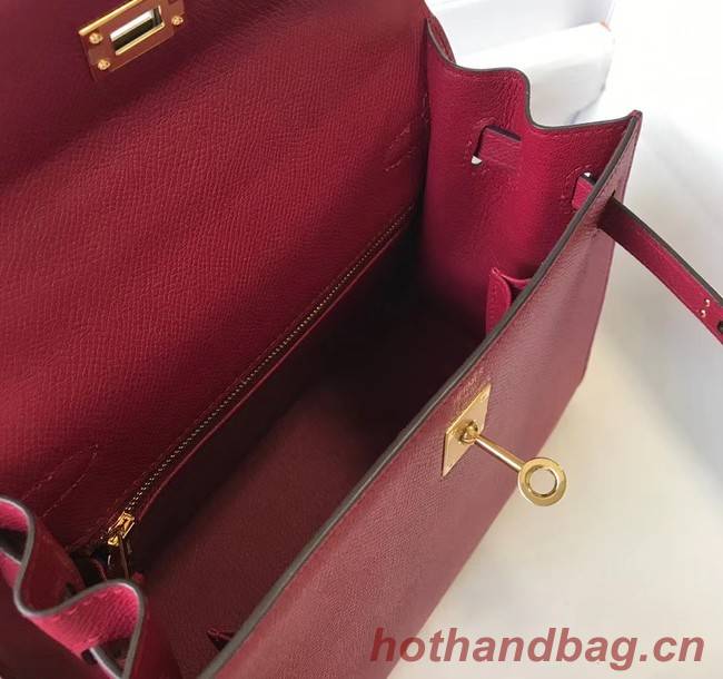 Hermes Original Epsom Leather KEL2578 Burgundy