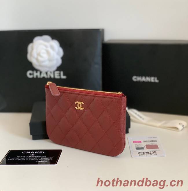 Chanel Calfskin Leather & Gold-Tone Metal A69271 Burgundy