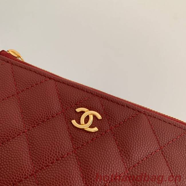 Chanel Calfskin Leather & Gold-Tone Metal A69271 Burgundy