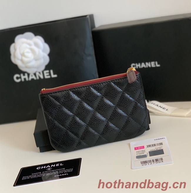 Chanel Calfskin Leather & Gold-Tone Metal A69271 black