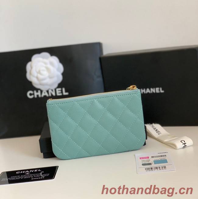 Chanel Calfskin Leather & Gold-Tone Metal A69271 green