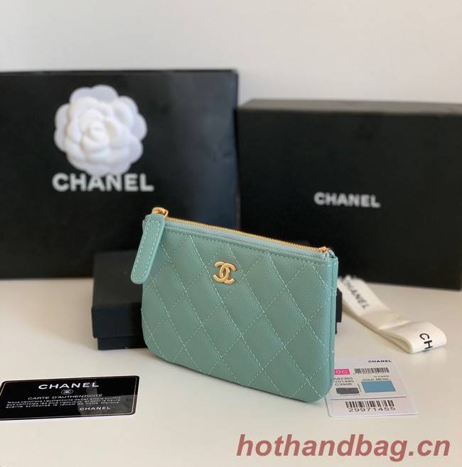 Chanel Calfskin Leather & Gold-Tone Metal A69271 green