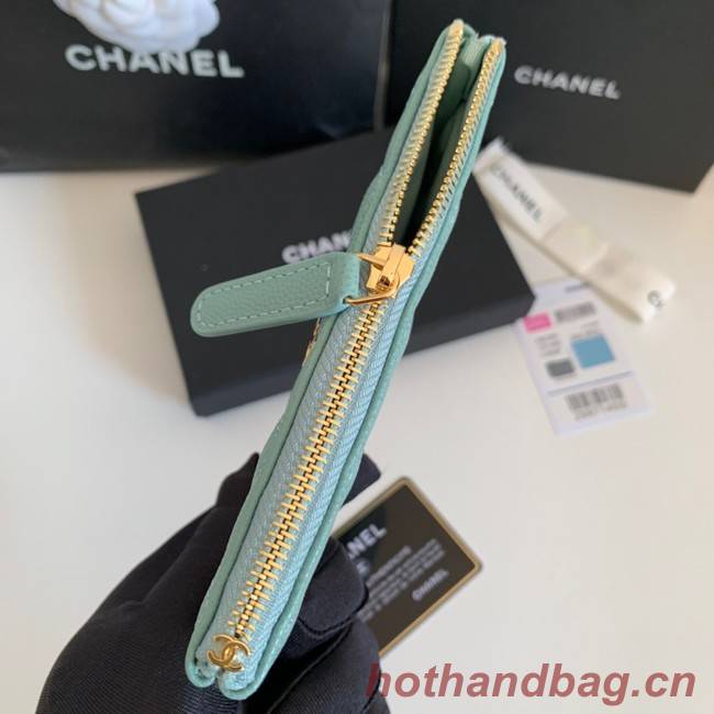 Chanel Calfskin Leather & Gold-Tone Metal A69271 green